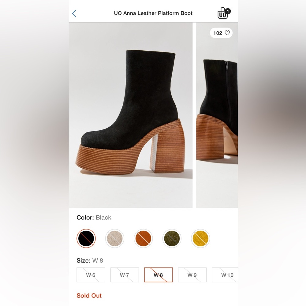 Urban Outfitters Black and Tan Platform Boots